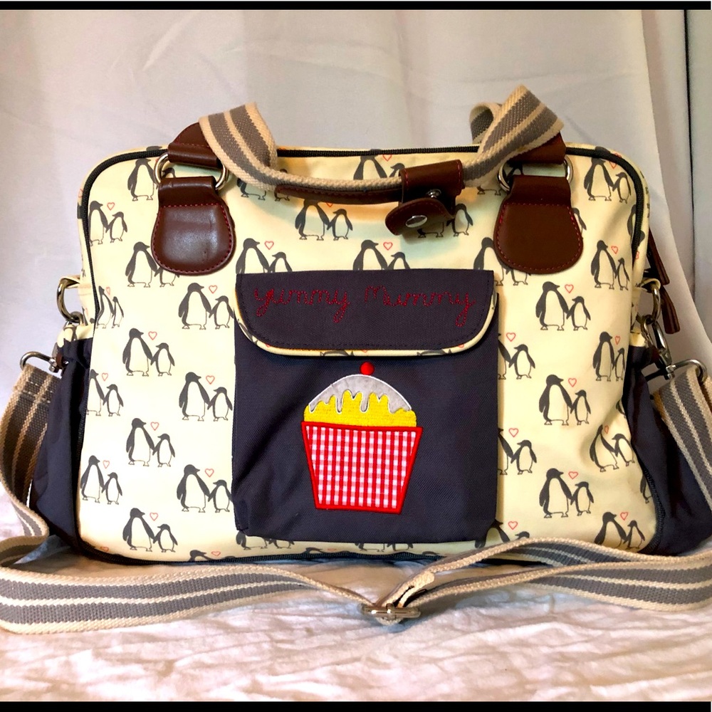 Pink Lining Yummy Mummy Daiper Bag Penguins
